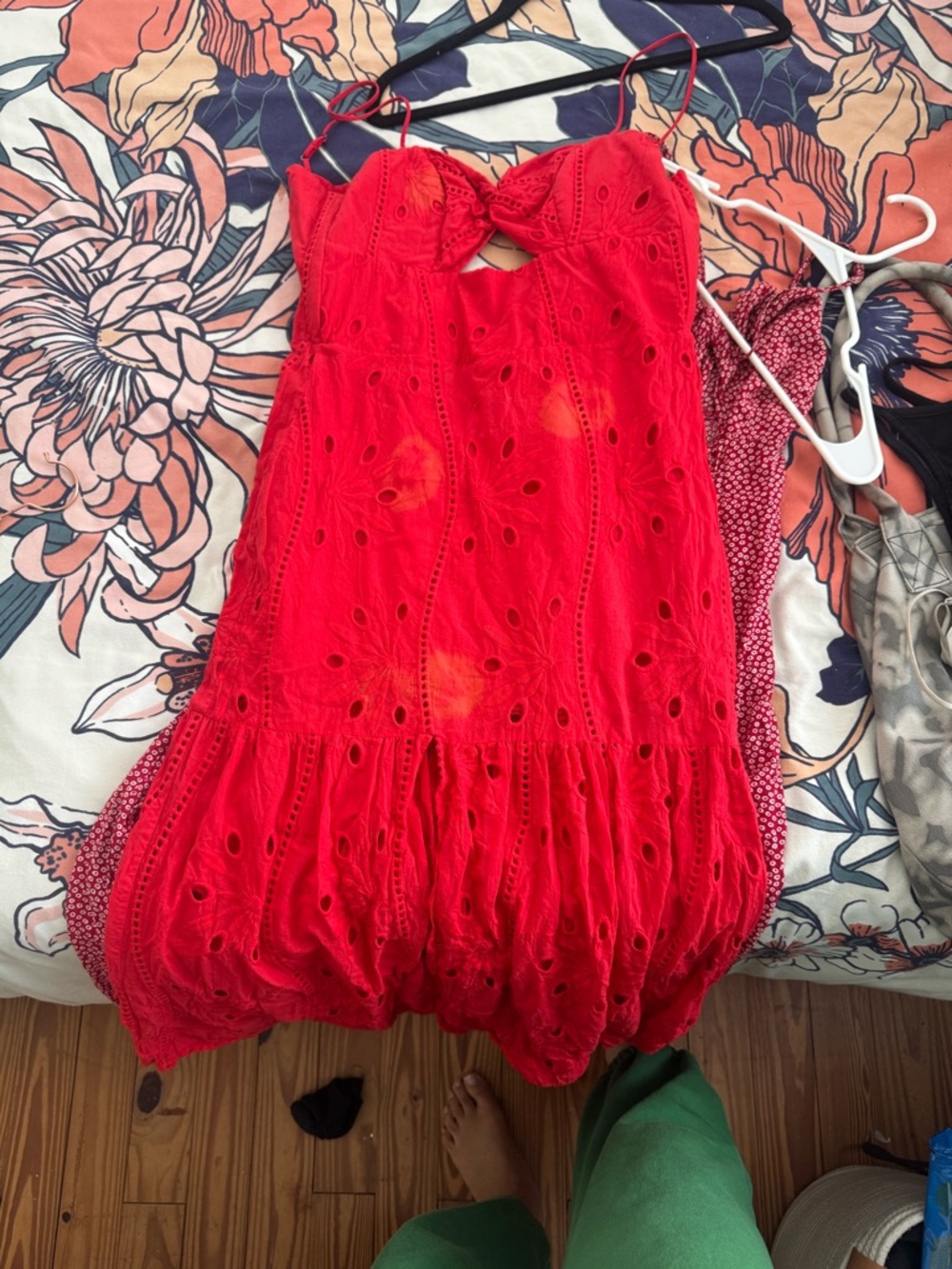 Karina Grimaldi Red Eyelet Sundress